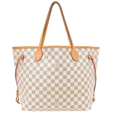 Louis Vuitton Damier Azur Neverfull MM Tote Bag White
