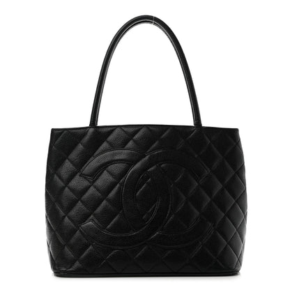 Chanel Caviar Quilted Medallion Tote Black