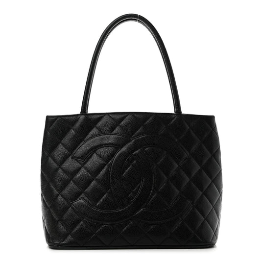Chanel Caviar Quilted Medallion Tote Black