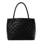 Chanel Caviar Quilted Medallion Tote Black