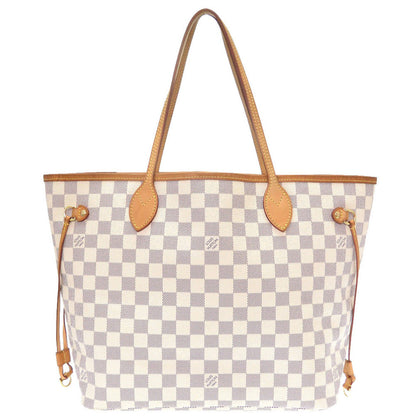 Louis Vuitton Damier Neverfull MM Azure Tote Bag white