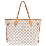 Louis Vuitton Damier Neverfull MM Azure Tote Bag white