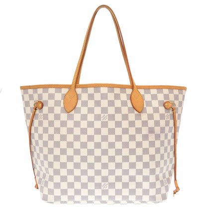 Louis Vuitton Damier Azur Neverfull MM Tote Bag white