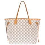 Louis Vuitton Damier Azur Neverfull MM Tote Bag white