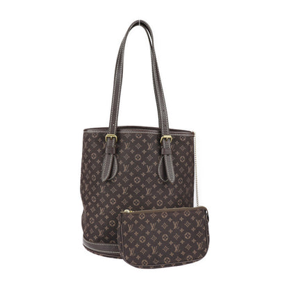 Louis Vuitton Bucket PM Tote Bag Monogram Minilan Leather Dark