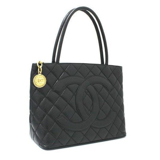 Chanel Tote Bag Caviar Skin Black GP Fittings
