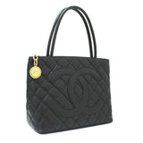 Chanel Tote Bag Caviar Skin Black GP Fittings