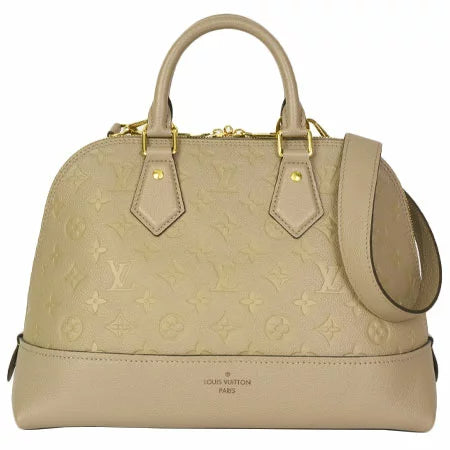 Louis Vuitton Neo Alma PM Shoulder Emplant Leather Handbag Creme