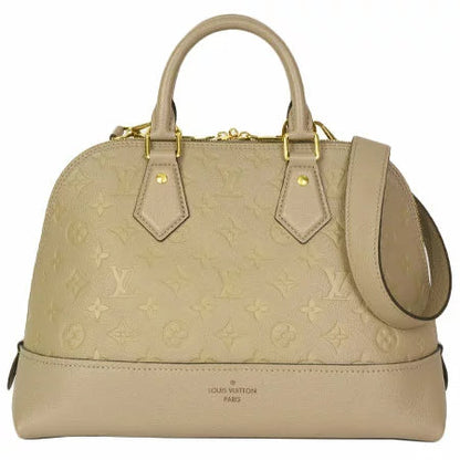 Louis Vuitton Neo Alma PM Shoulder Emplant Leather Handbag Creme