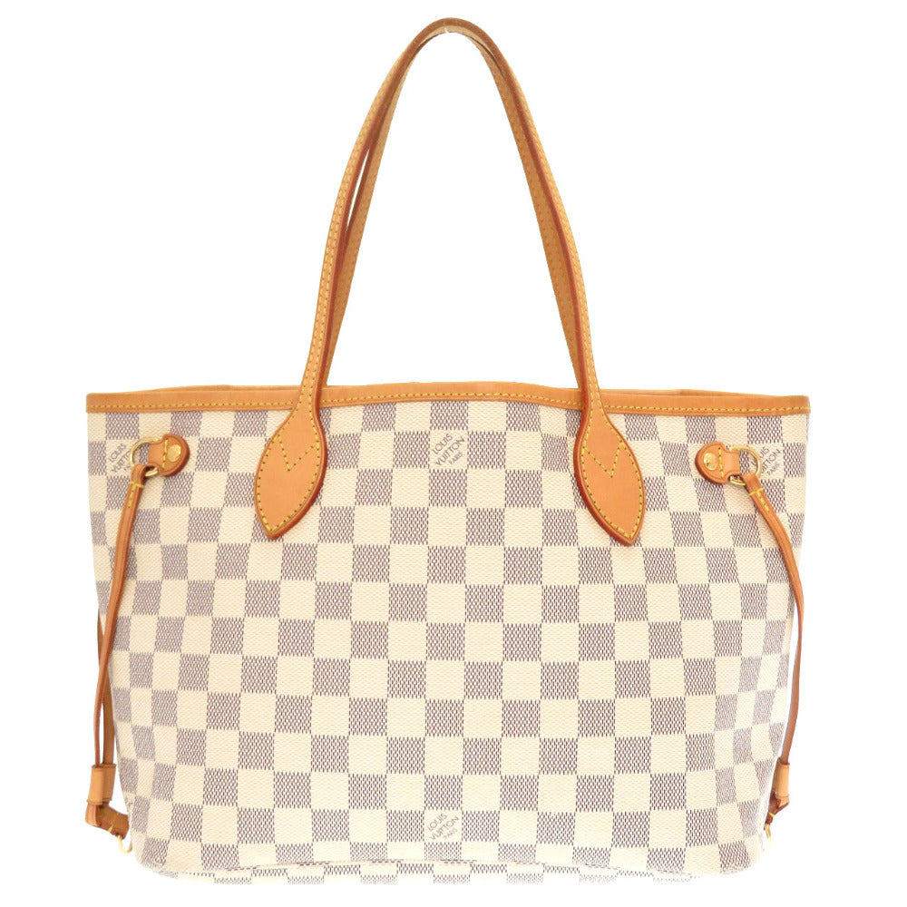 Louis Vuitton Damier Azur Neverfull PM Tote Bag White