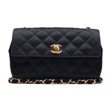 Chanel Mini Matelasse Single Flap Chain Satin Black
