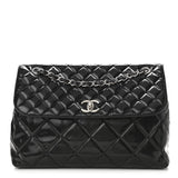 Chanel Vinyl Quilted In The Business Flap Bag Black