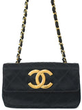 Chanel Bicolore Coco Mark Chain Shoulder Bag Black