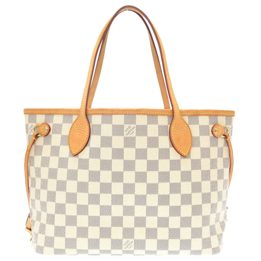 Louis Vuitton Damier Neverfull PM Azure Tote Bag white