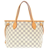 Louis Vuitton Damier Neverfull PM Azure Tote Bag white