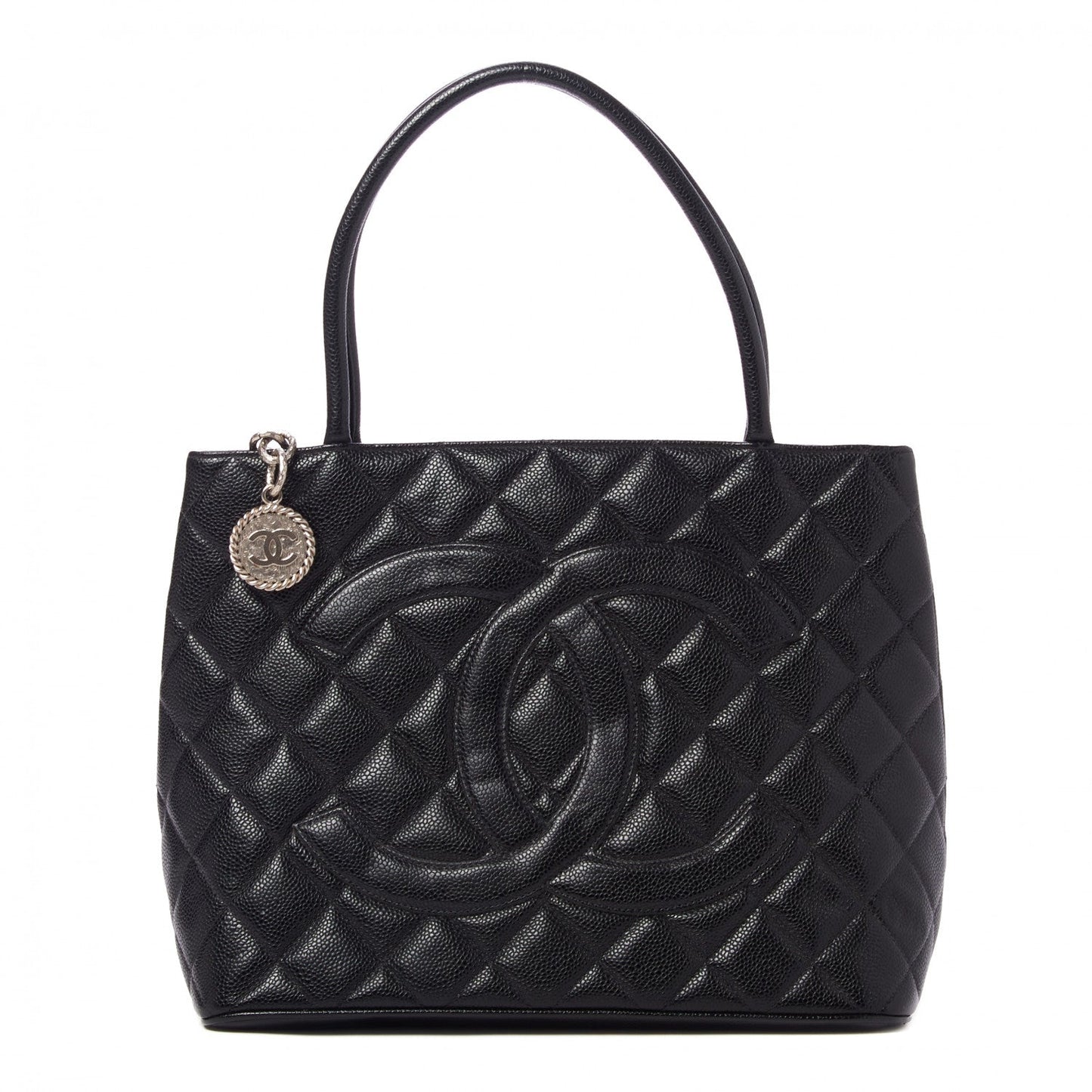 Caviar Quilted Medallion Tote Black