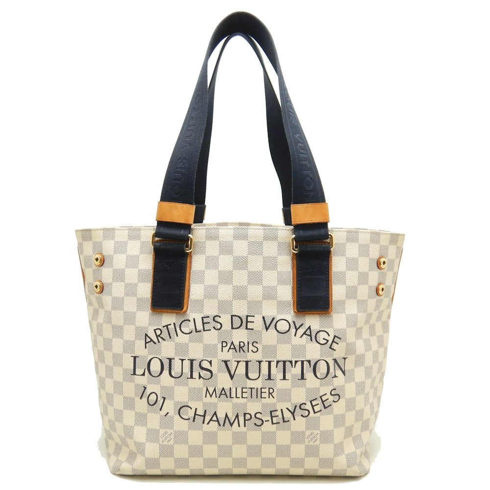 Louis Vuitton Damier Azur Plan Soleil Hippo PM Tote Bag