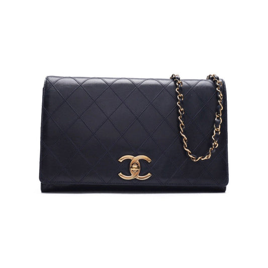 Chanel Matelasse Full Flap Chain Lambskin Dark Navy