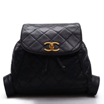 Chanel Matelasse Double Chain Backpack Lambskin Black