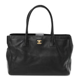 Calfskin Cerf Executive Shopper Tote Black