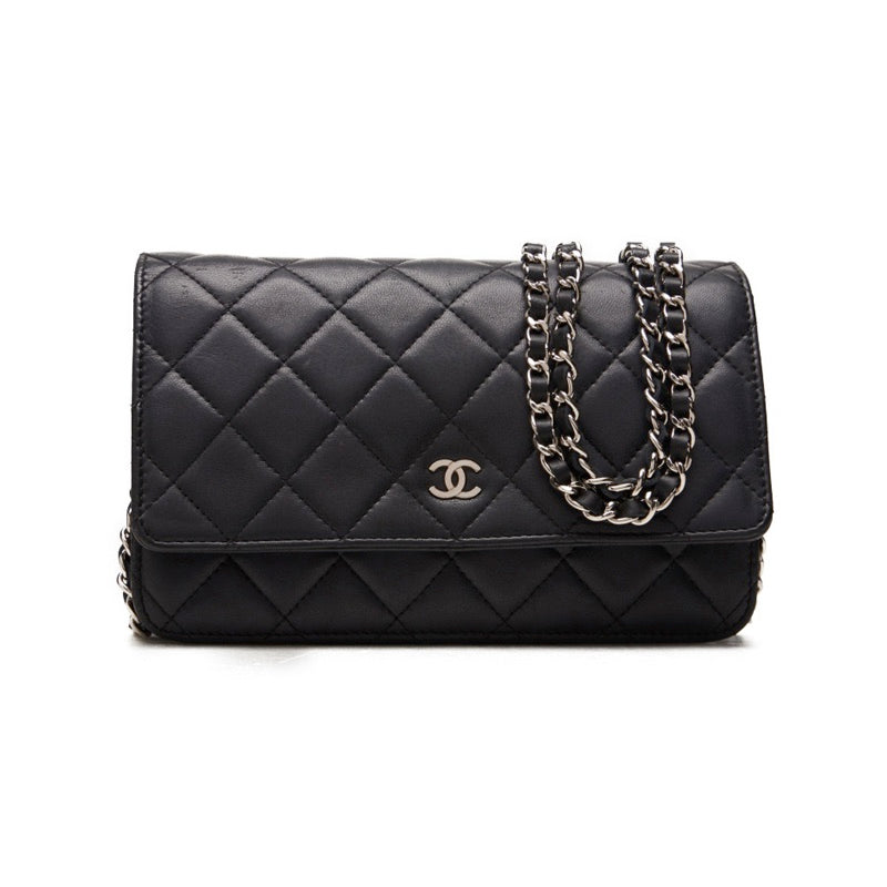 Chanel Mini Matelasse Chain Wallet Lambskin Black