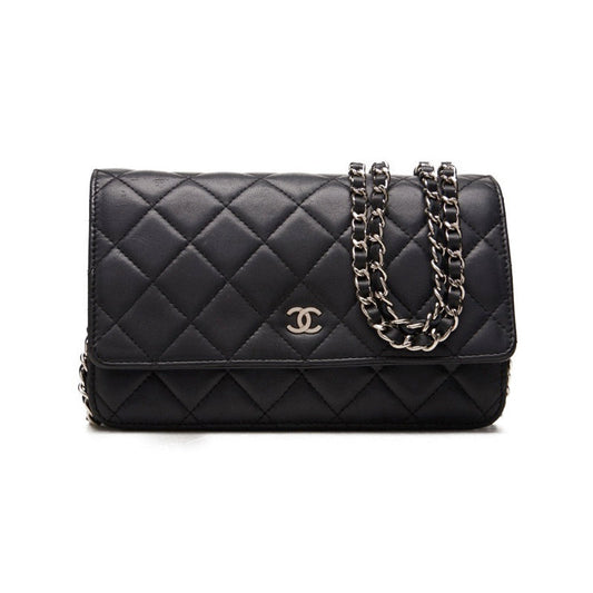 Chanel Mini Matelasse Chain Wallet Lambskin Black