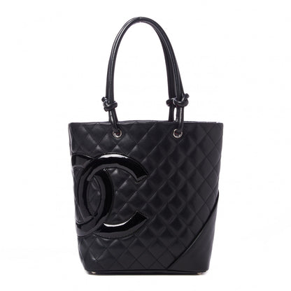 Chanel Calfskin Quilted Medium Cambon Tote Black