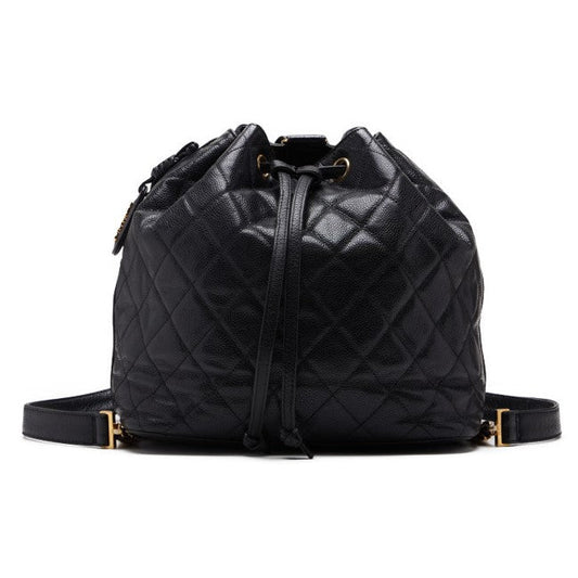 Chanel Matelasse Chain Backpack Caviar Skin Black