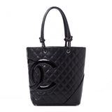 Chanel Calfskin Quilted Medium Cambon Tote Black