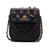 Chanel Mini Matelasse Chain Shoulder Bag Lambskin Black