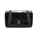 Chanel Camellia Punching Design Chain Enamel Black
