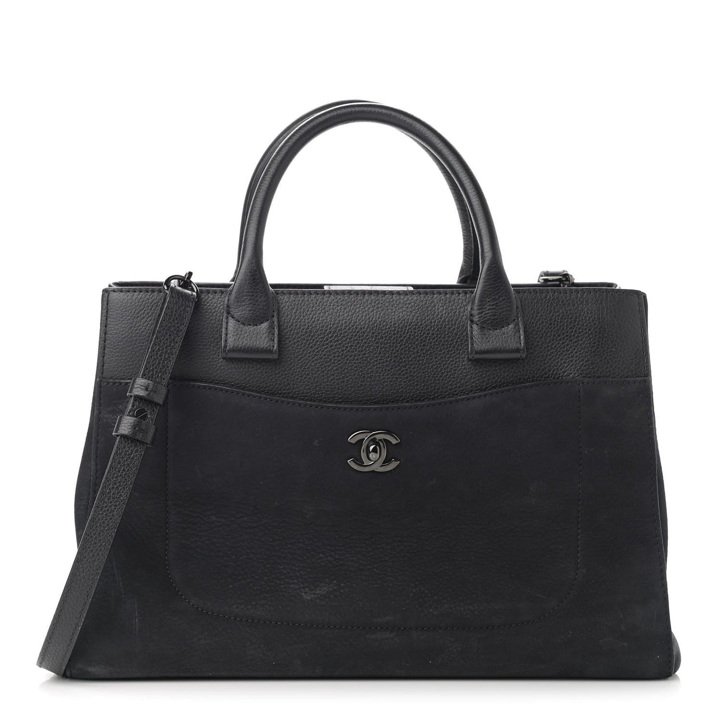 Chanel Grained Calfskin Suede Small Neo Executive Shopper Tote