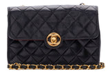 Chanel Mini Matelasse Circle Coco Turnlock Chain Lambskin Black