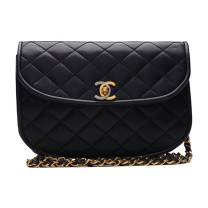 Chanel Matelasse Round Flap Chain Lambskin Black