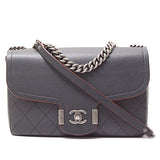 Chanel Bag Chain Shoulder Matelasse Leather Navy