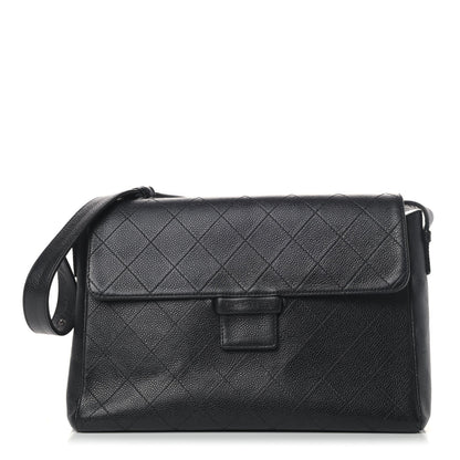 Caviar Diamond Stitched Shoulder Bag Black