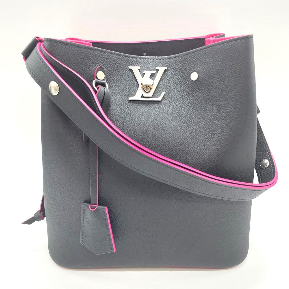 Louis Vuitton Lock Me Bucket Noir Fuchsia Leather 2way Shoulder Bag