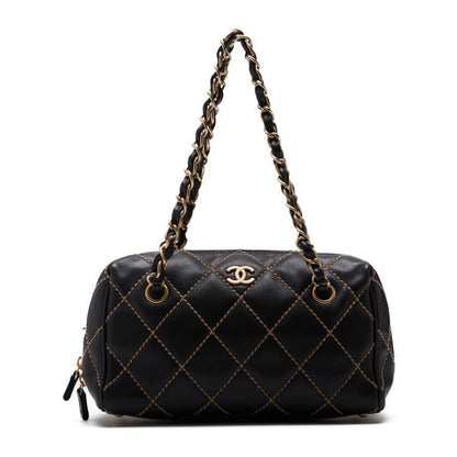 Chanel Double Chain Calf Leather Black
