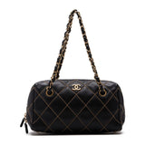 Chanel Double Chain Calf Leather Black