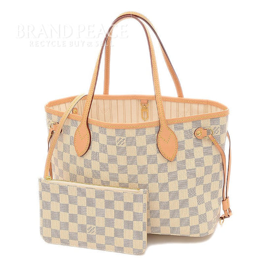 Louis Vuitton Damier Azur Neverfull PM Tote Bag With Pouch