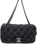 Chanel Paris Visance Chain Shoulder Bag Black Blue