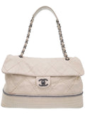 Chanel Wild Stitch Chain Tote Bag Shoulder Bag White