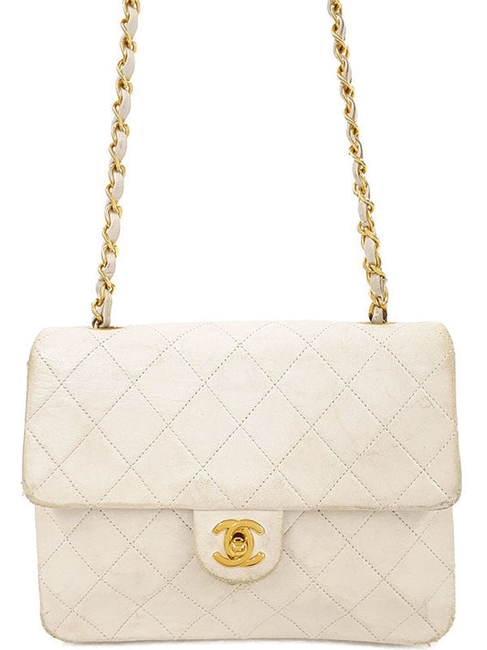 Chanel Matelasse Chain Shoulder Bag Ivory