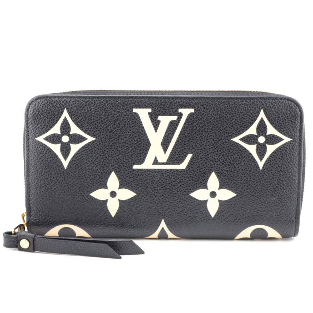 Louis Vuitton Zippy Wallet Monogram Emplant Long Wallet Noir