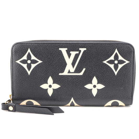 Louis Vuitton Zippy Wallet Monogram Emplant Long Wallet Noir