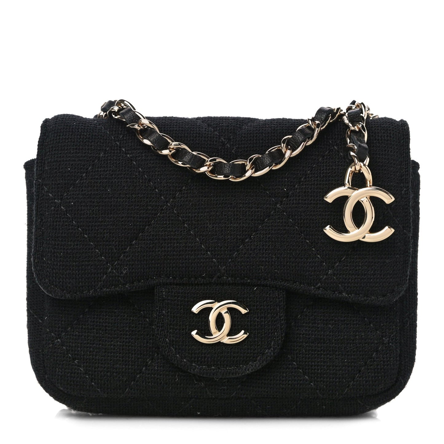 Chanel Jersey Quilted Belt Bag Black