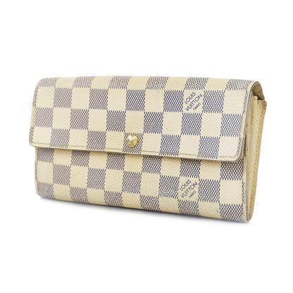 Louis Vuitton Bifold Long Wallet Damier Azur Portefeuille Sarah Wallet