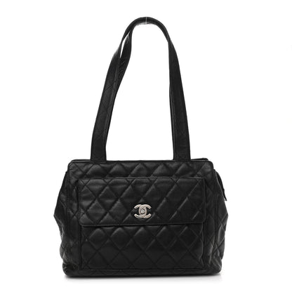 Chanel Caviar Quilted Flap Shoulder Bag Black