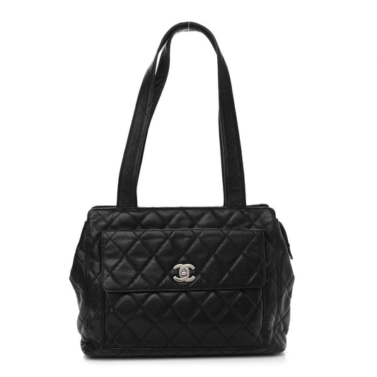 Chanel Caviar Quilted Flap Shoulder Bag Black