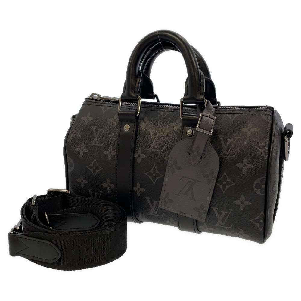 Louis Vuitton Handbag Monogram Eclipse Keepall Bandouliere 25 Black